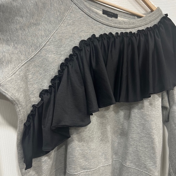 J. Crew Asymmetrical Ruffle Sweatshirt - Picture 3 of 5